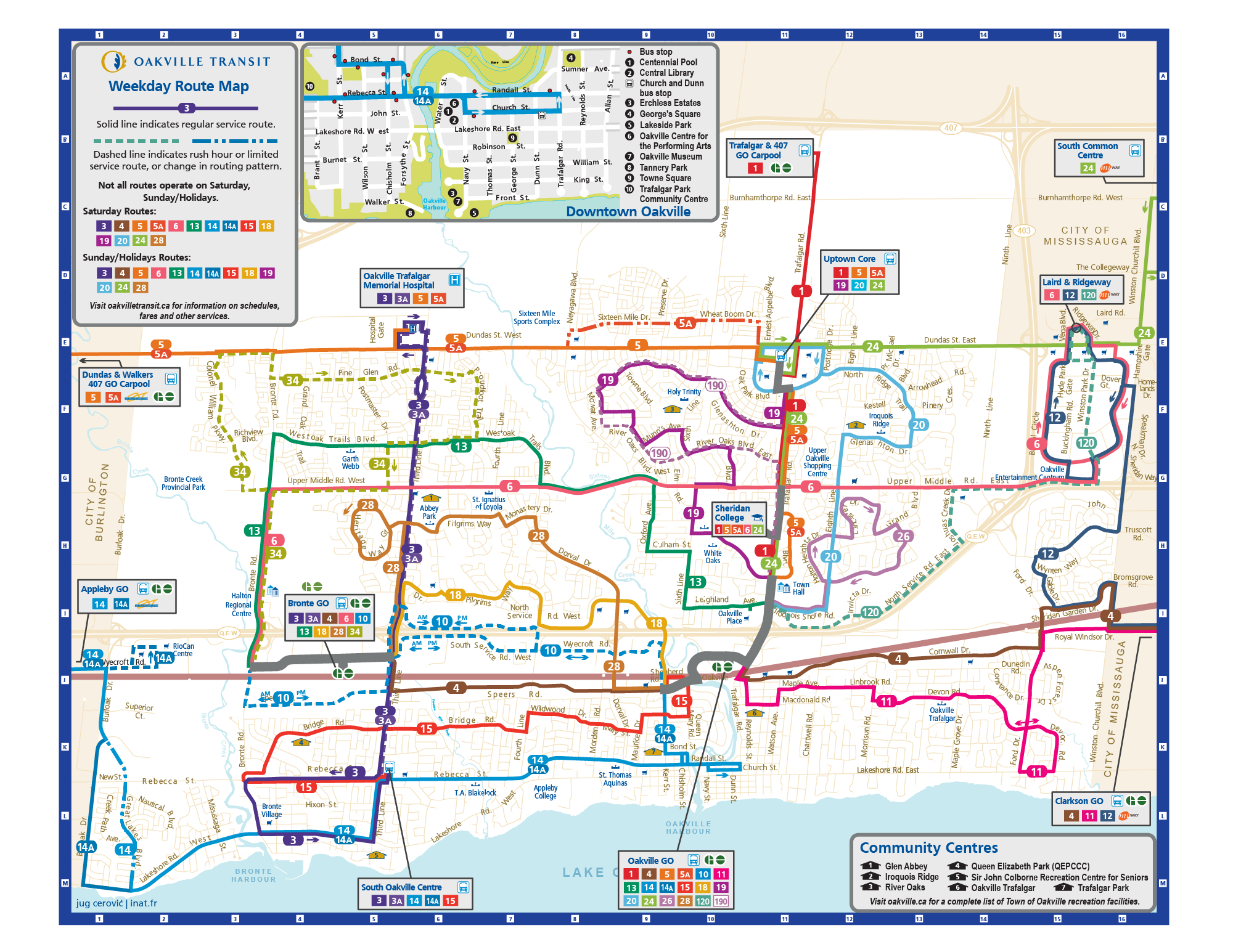 oakville transit map