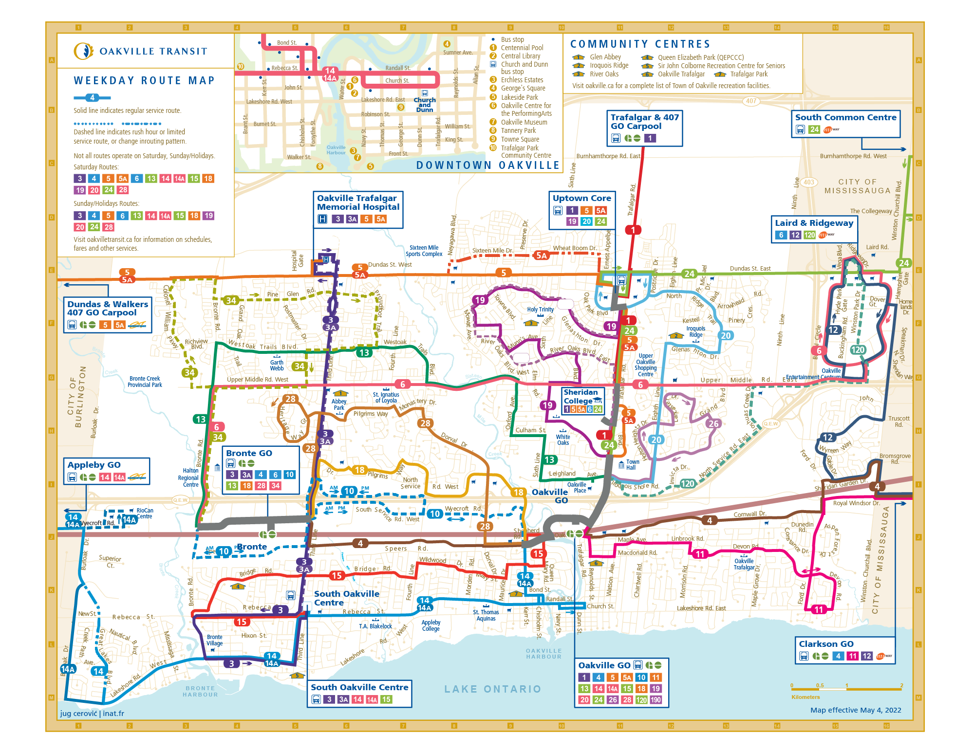 oakville transit map