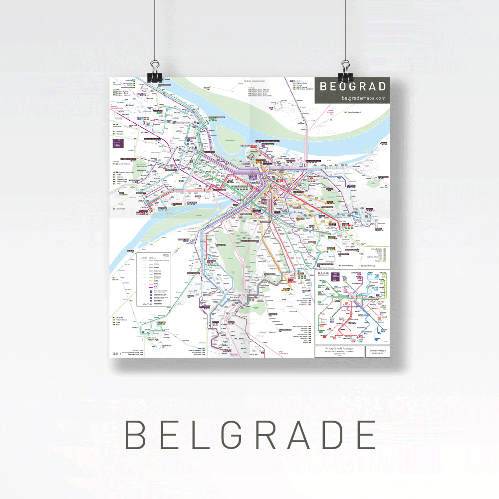 Belgrade bus public transport map