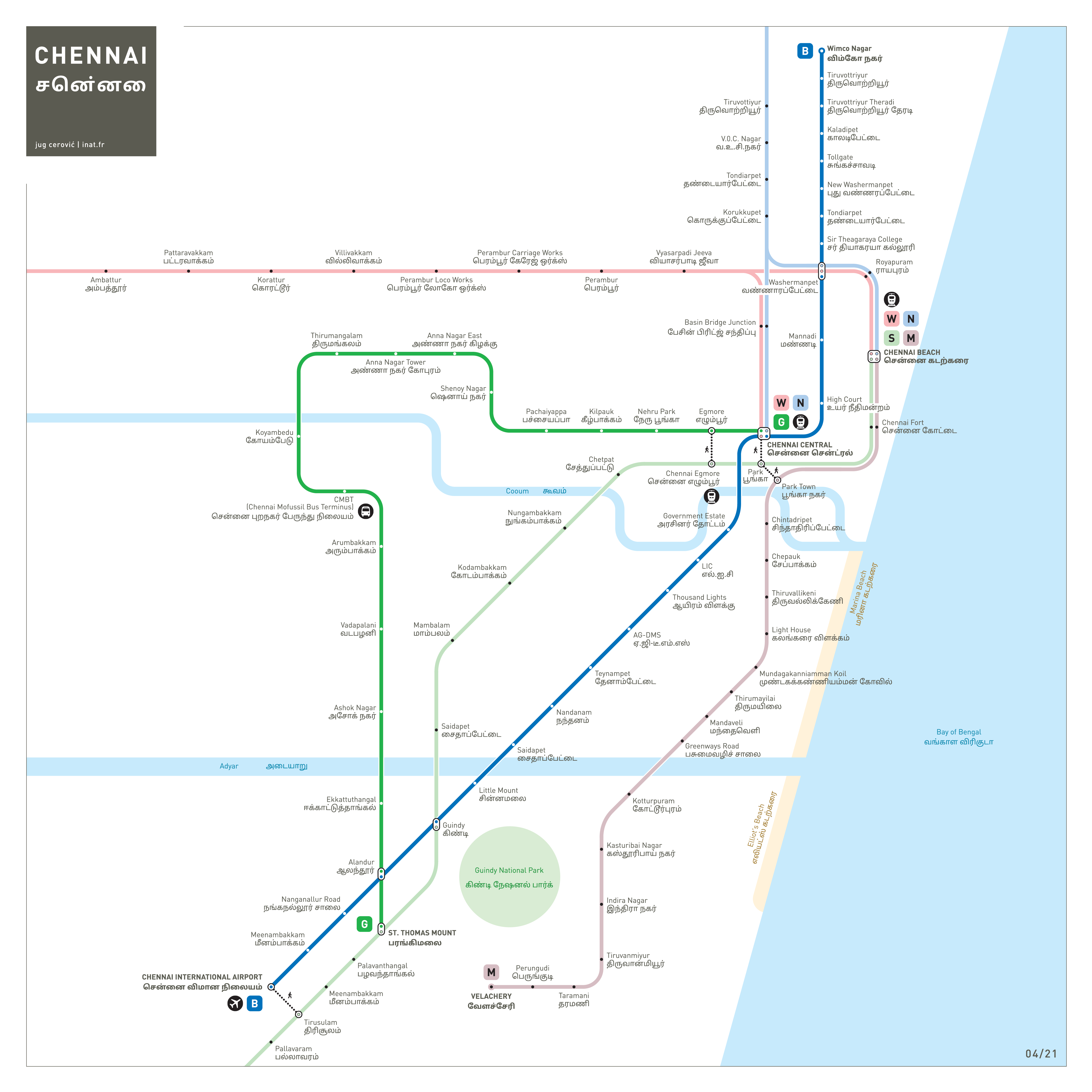 Chennai Metro Map inat