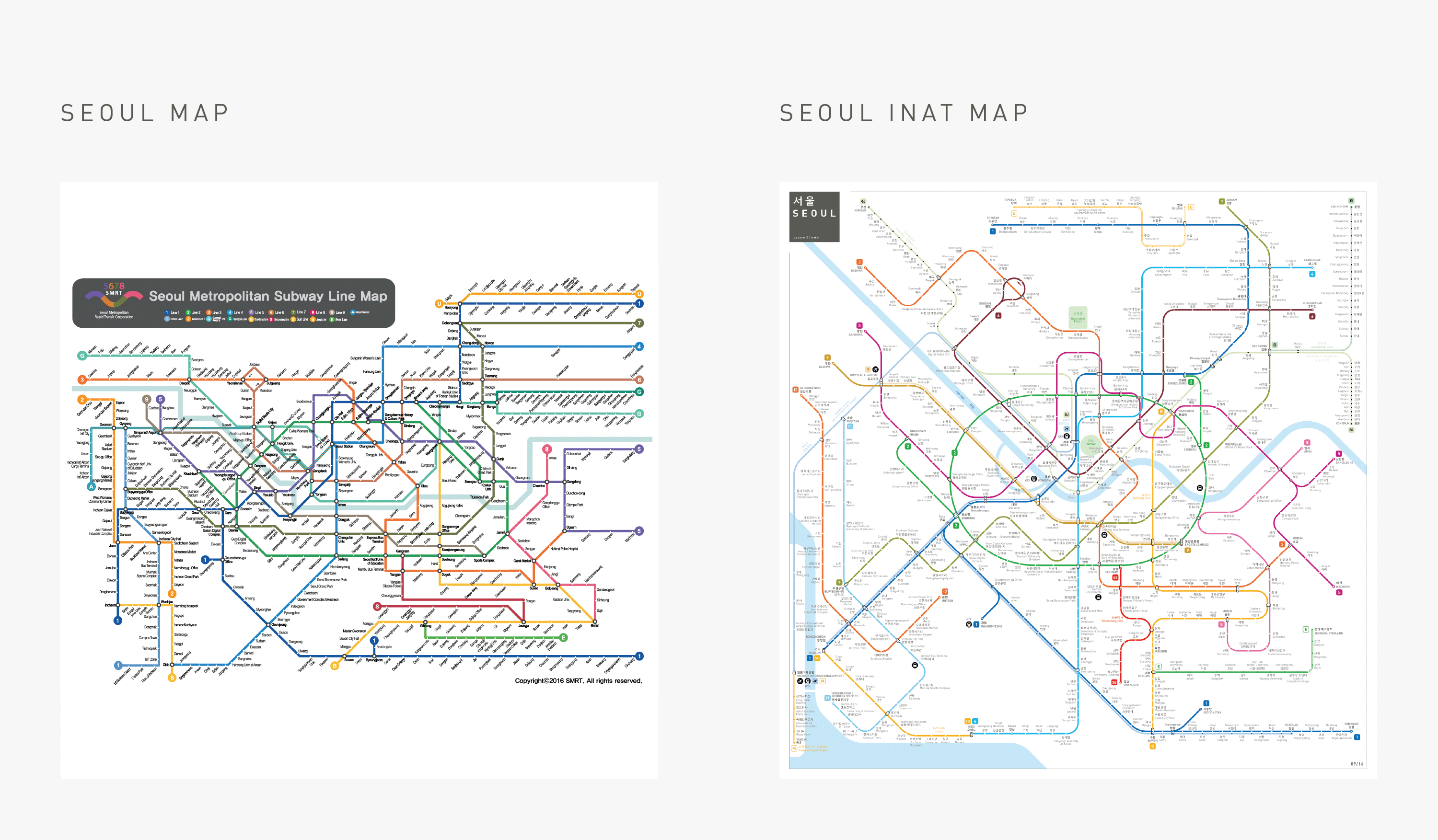 seoul metro subway map comparison