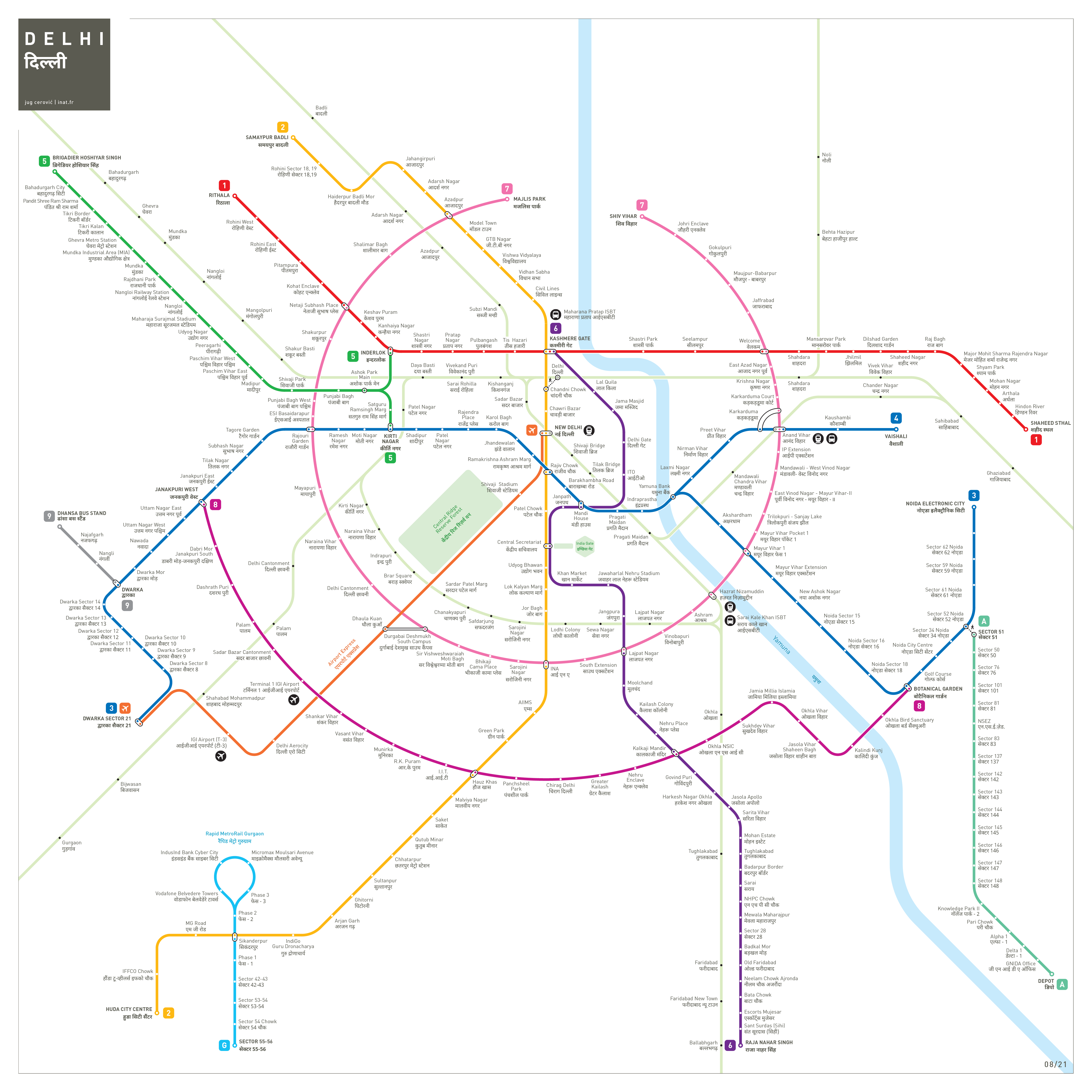 Delhi Metro Map Inat