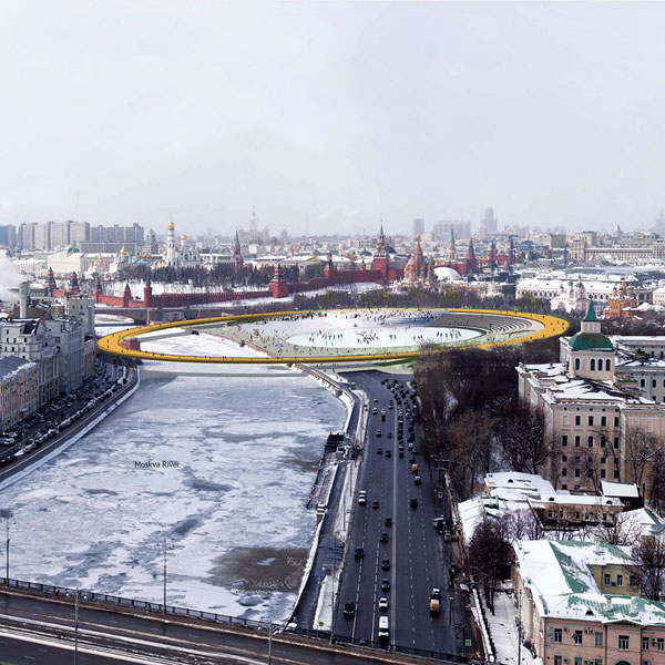 Moscow golden ring zaryadye winter