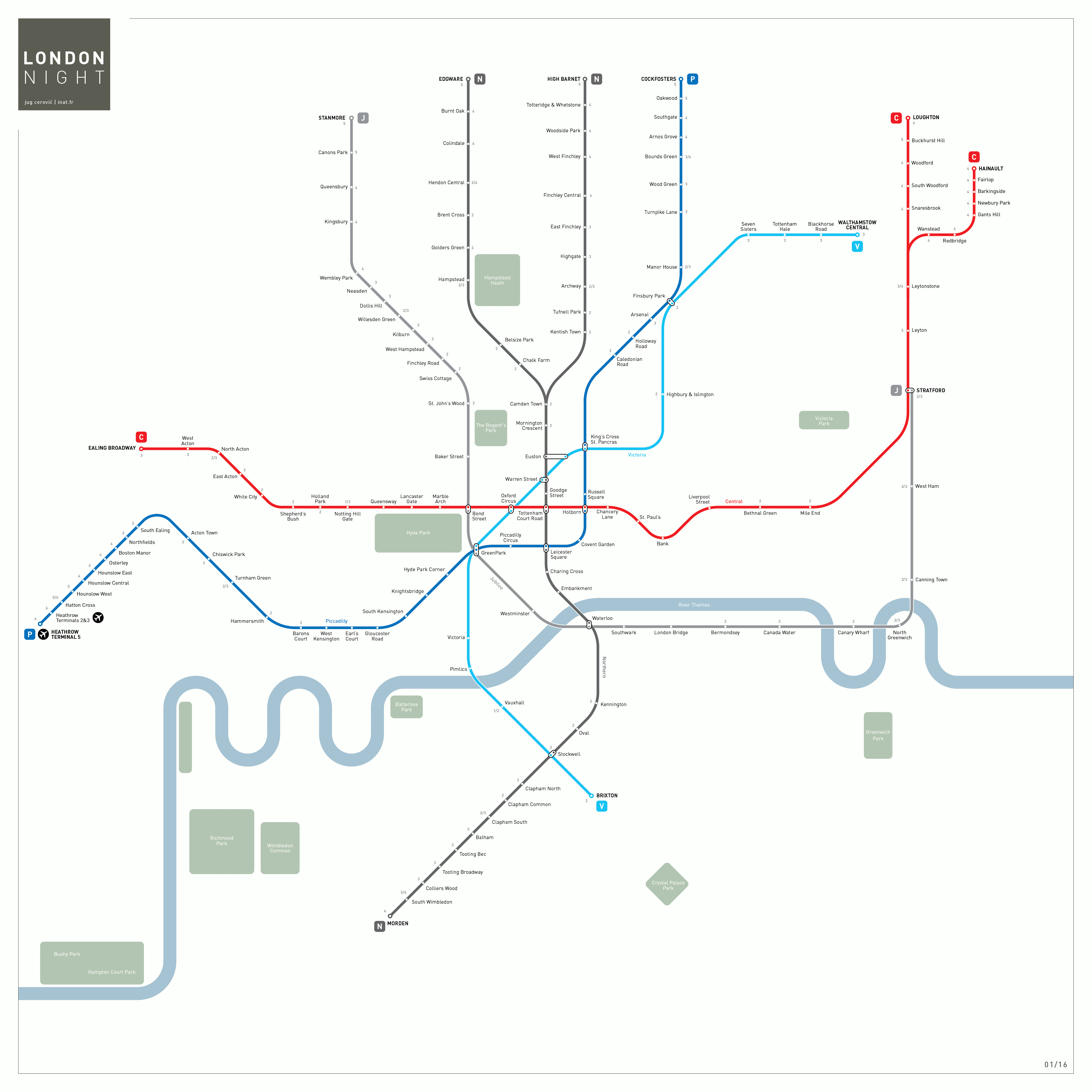 London night tube underground map