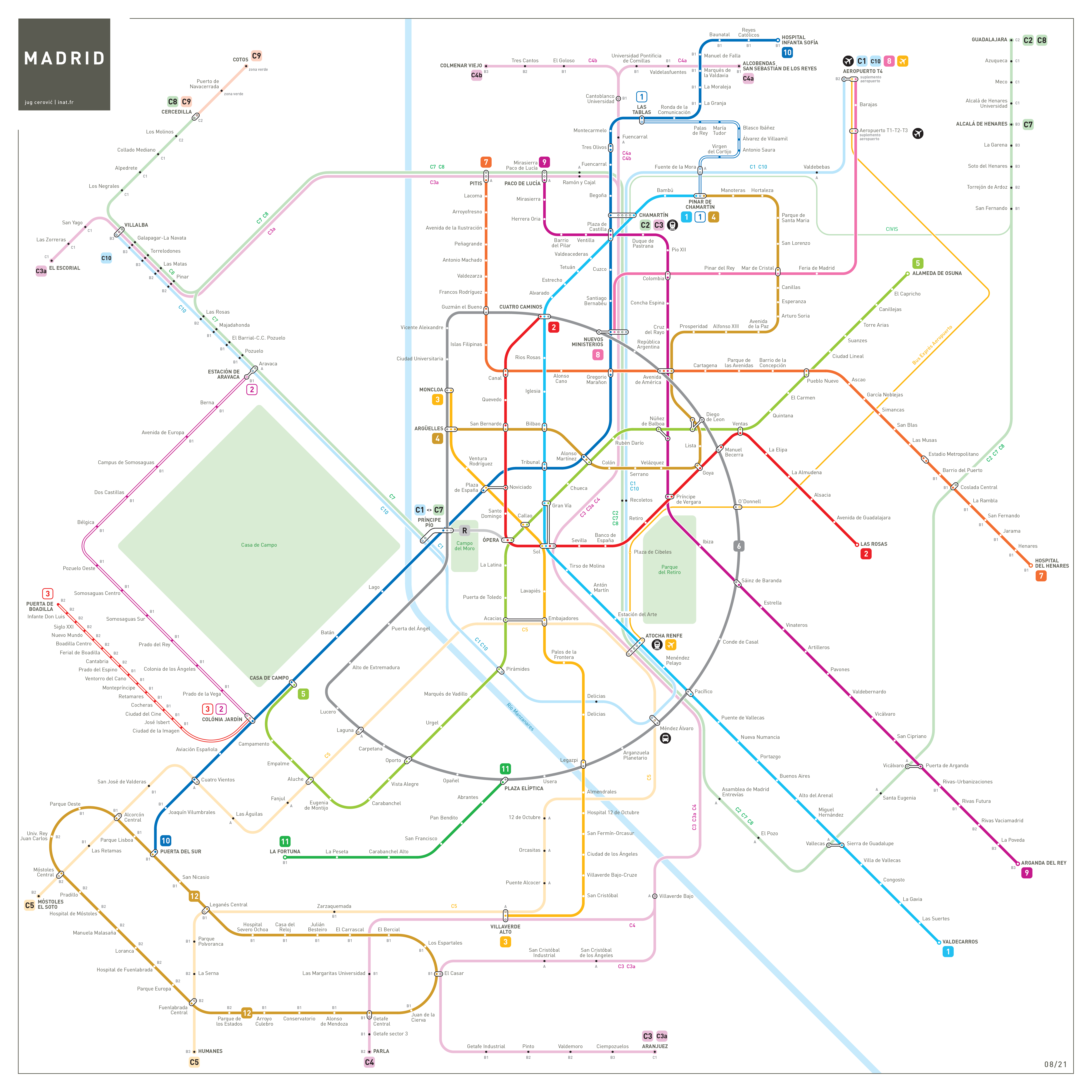 Madrid Plano De Metro Y Cercanias Inat