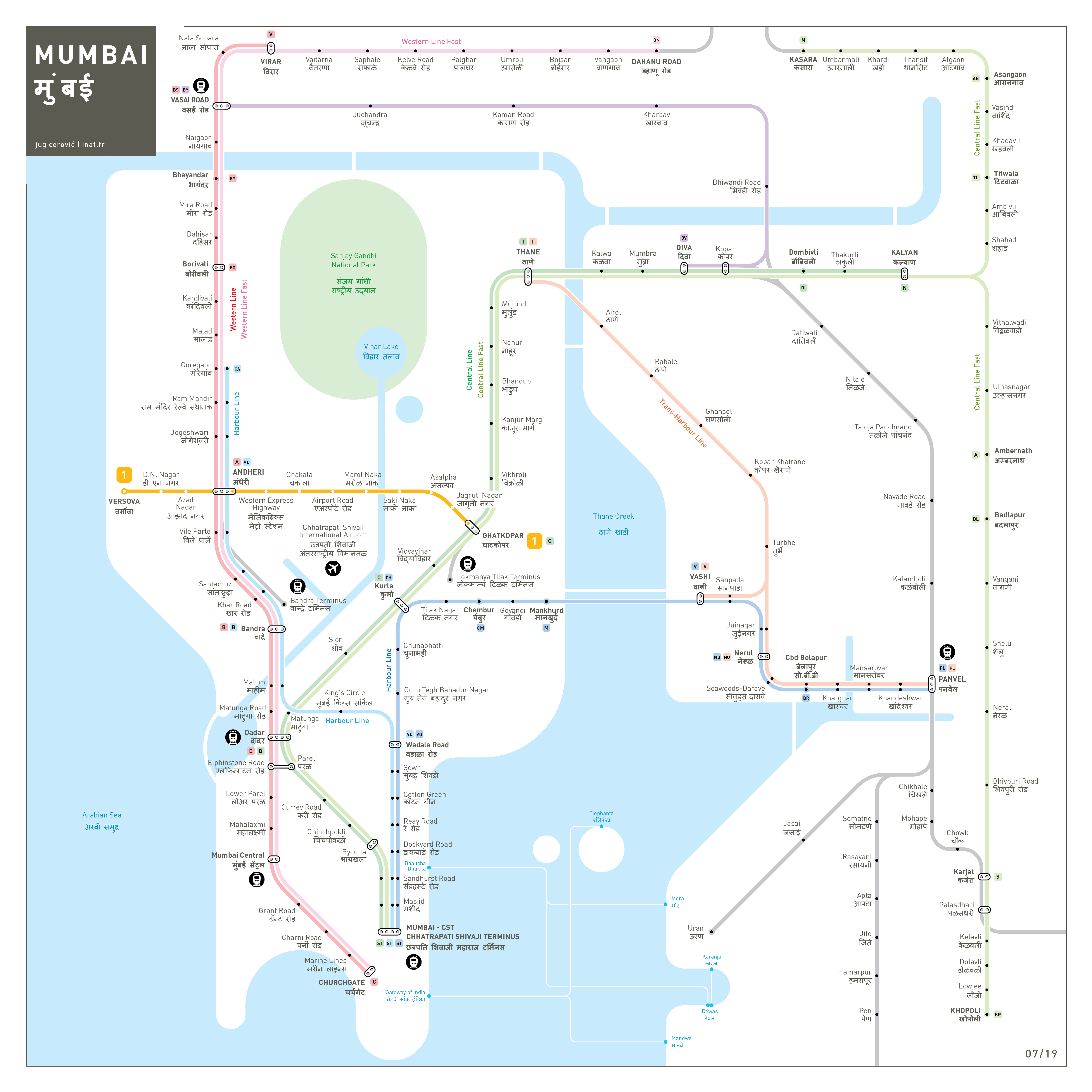 Mumbai Metro Map inat