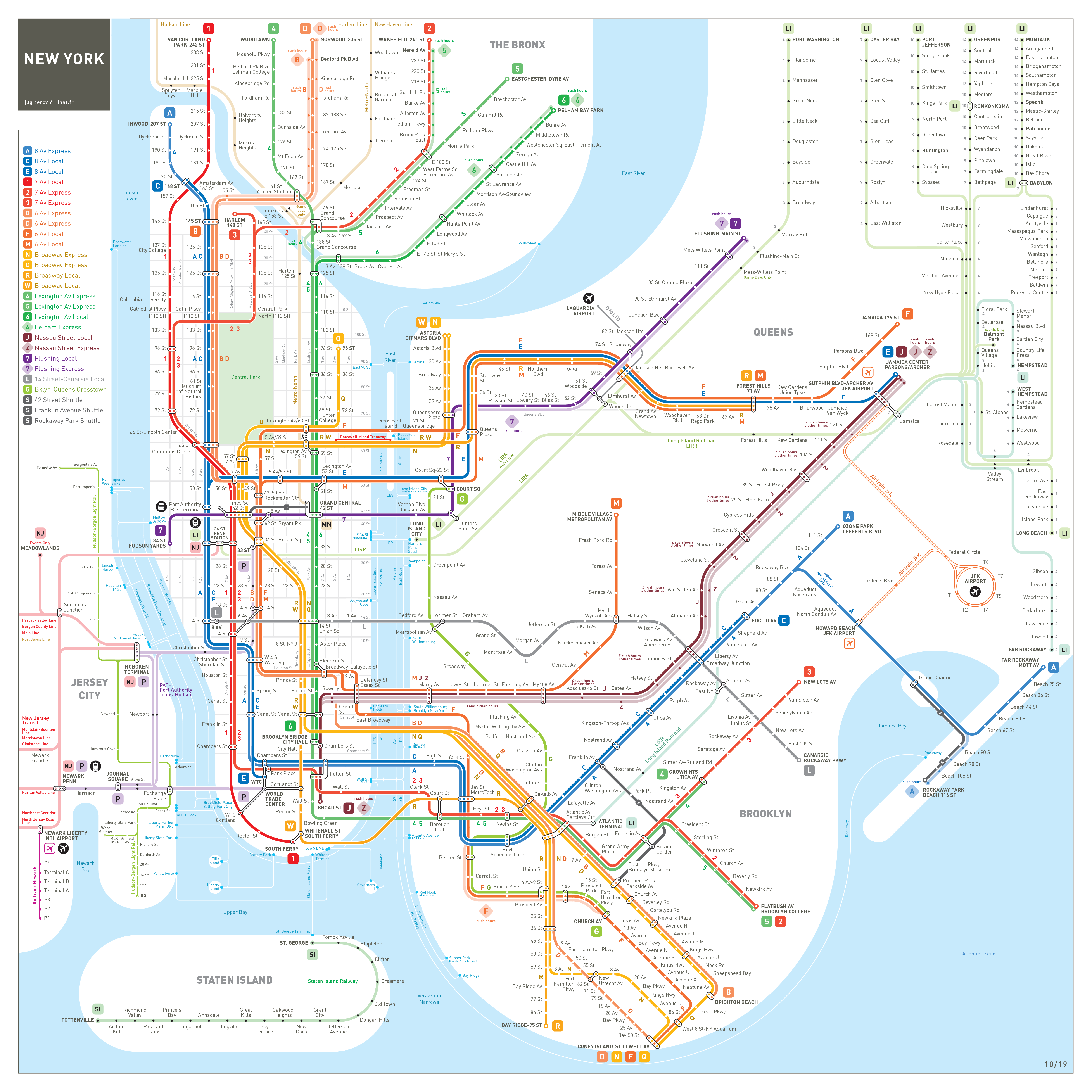 new york metro map manhattan New York City Subway Map Inat new york metro map manhattan