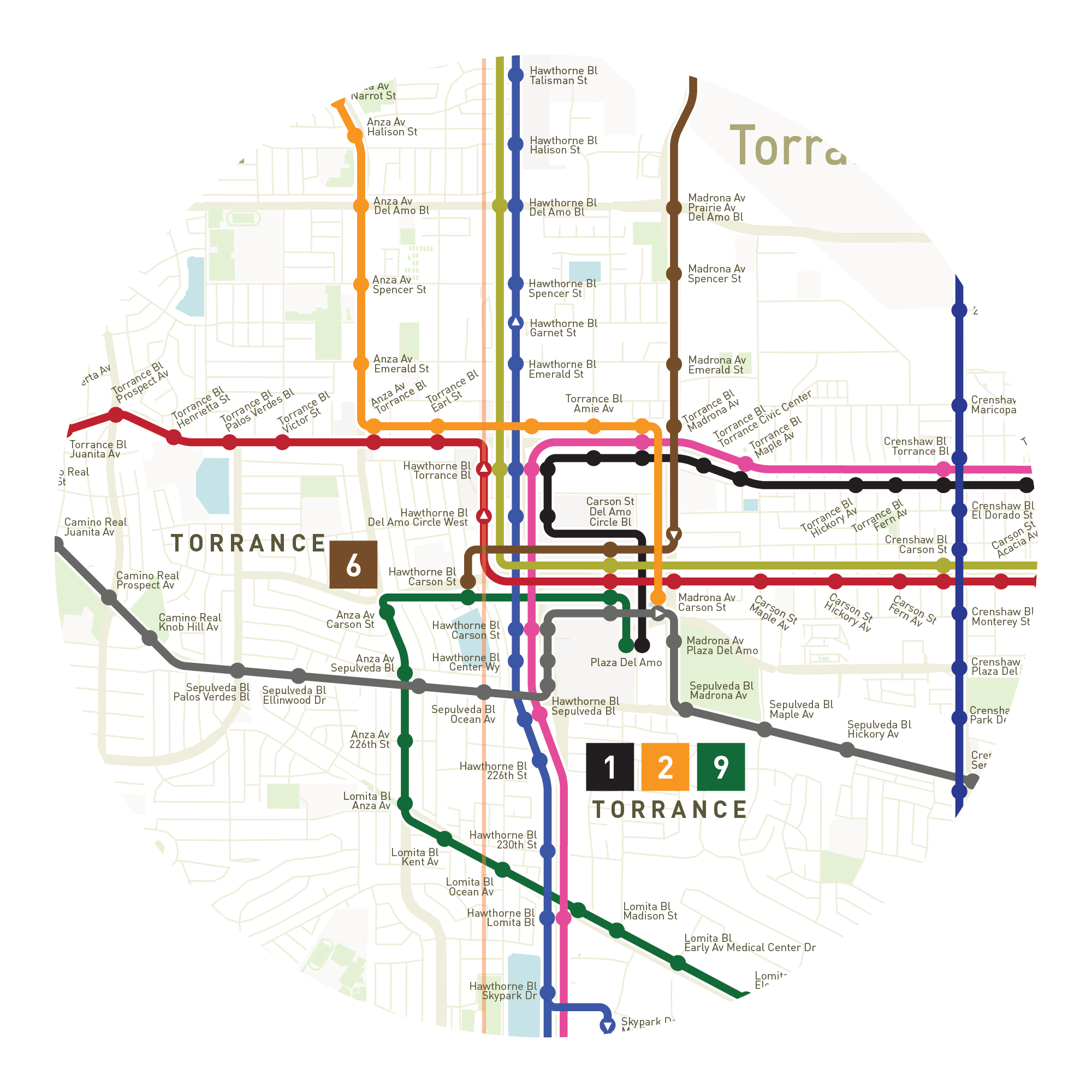 Torrance transit map