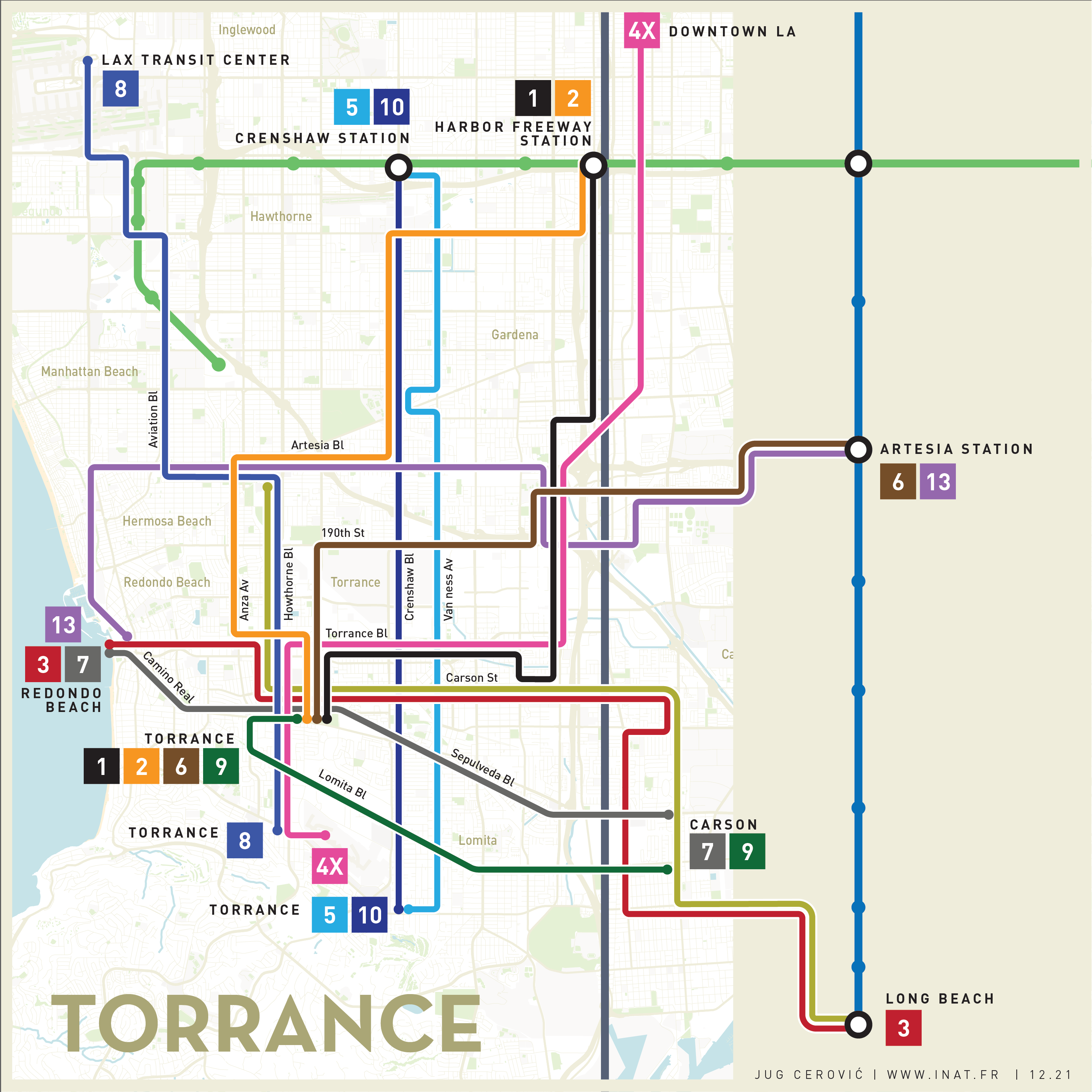 Torrance transit map